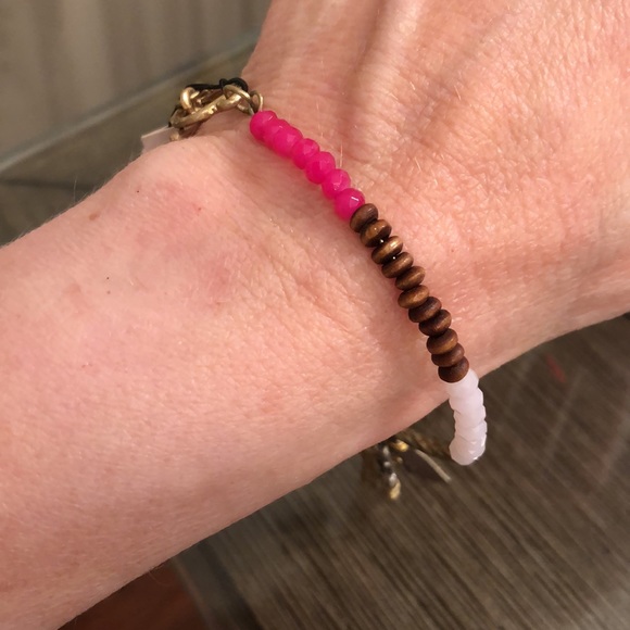 CANVAS Memory Wire Bracelet w/ Leather Tassel & Cross Charms - Picture 8 of 9